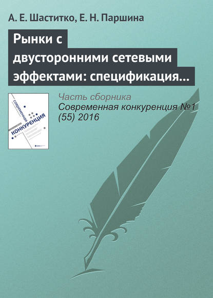 Рынки с двусторонними сетевыми эффектами: спецификация предметной области — А. Е. Шаститко