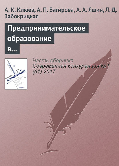 Предпринимательское образование в университетах страны: масштабы, виды программ, баланс компетенций — А. К. Клюев