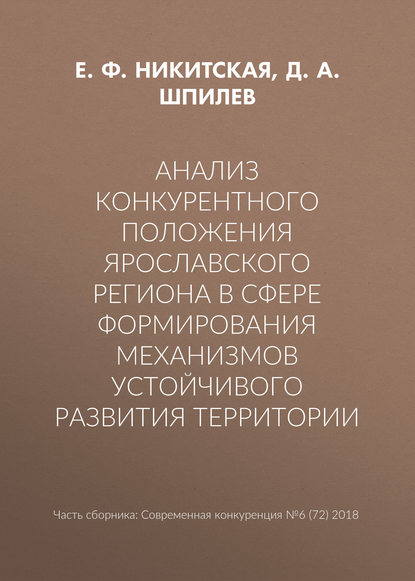 Анализ конкурентного положения Ярославского региона в сфере формирования механизмов устойчивого развития территории — Д. А. Шпилев